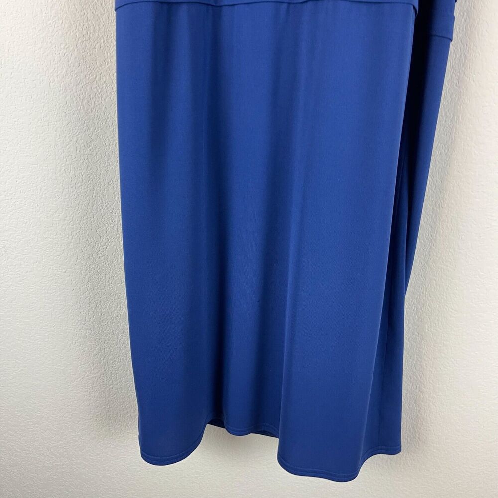 Tadashi Collection Halter Dress Womens Medium Blue Pleated Sleeveless Cocktail - Picture 3 of 15